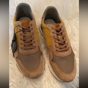 Londons Life beige suede preppy lace up tennis sneaker trainer size 40